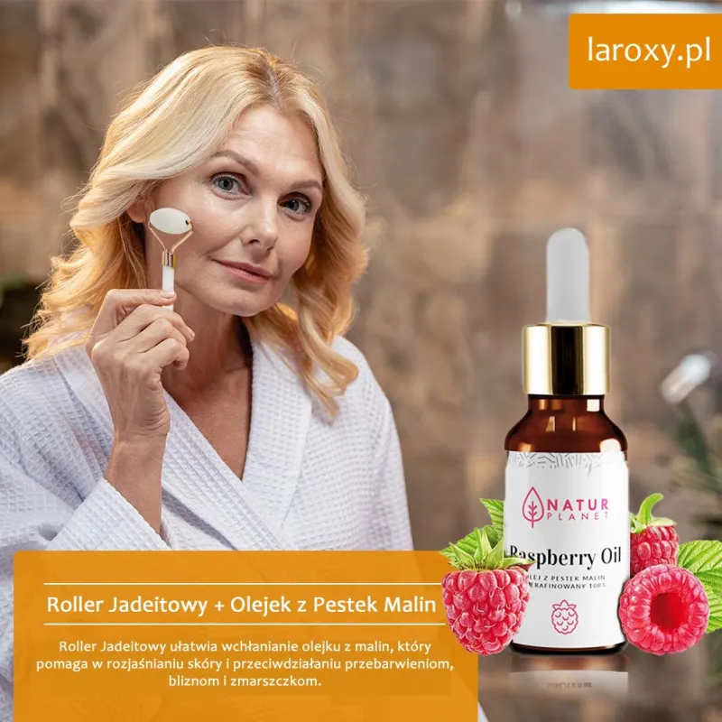 Masażer roller jadeitowy do twarzy biały