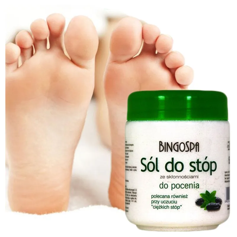 BingoSpa sól do stóp do moczenia nóg przeciw poceniu uczuciu ciężkich nóg opuchniętych 550g