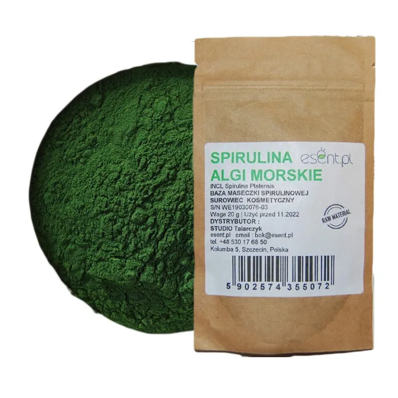 Spirulina w proszku Naturalne Algi Morskie Esent 20g