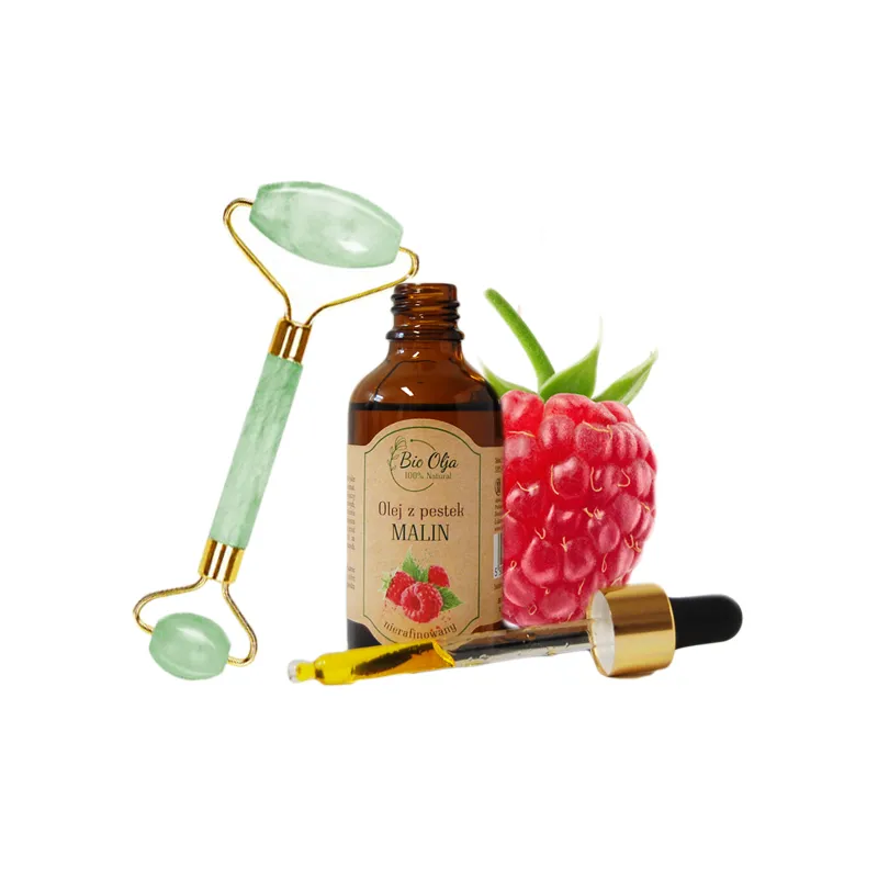 Bio Olja olejek z pestek Malin + Roller jadeitowy ZESTAW