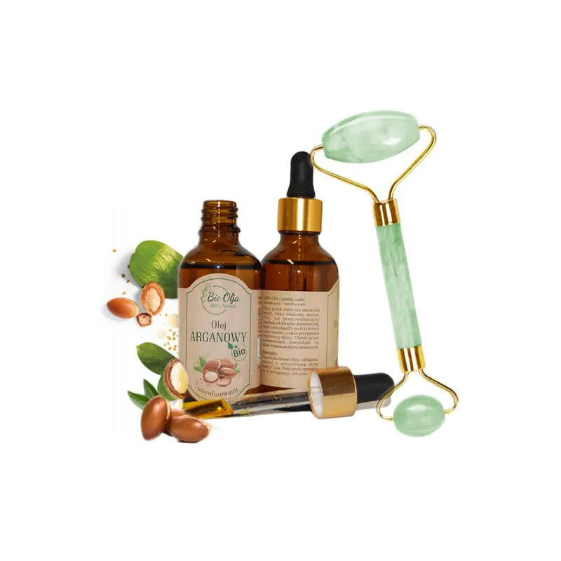 Bio Olja argan oil + jade roller set ❤️ Laroxy.pl