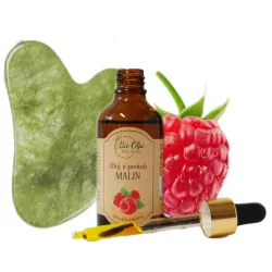 Bio Olja olejek z pestek Malin + kamień Gua Sha ZESTAW