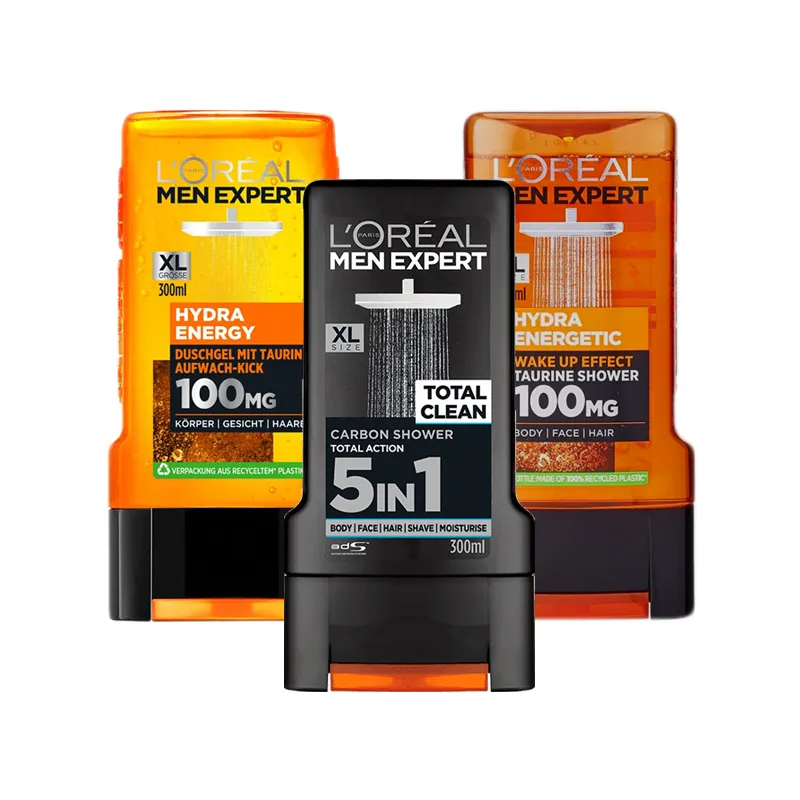LOREAL żele pod prysznic dla mężczyzn ZESTAW XL 3 sztuki ⭐ Laroxy.pl