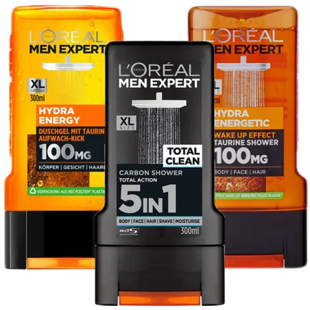 LOREAL shower gels for men KIT XL 3 pieces ⭐ Laroxy.pl
