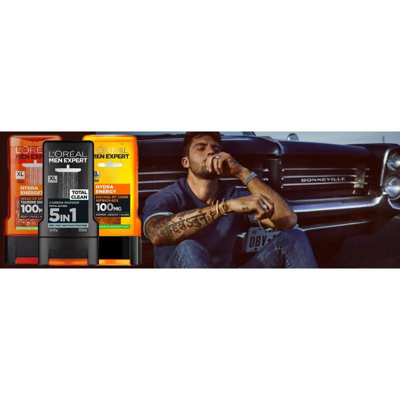 LOREAL shower gels for men KIT XL 3 pieces ⭐ Laroxy.pl