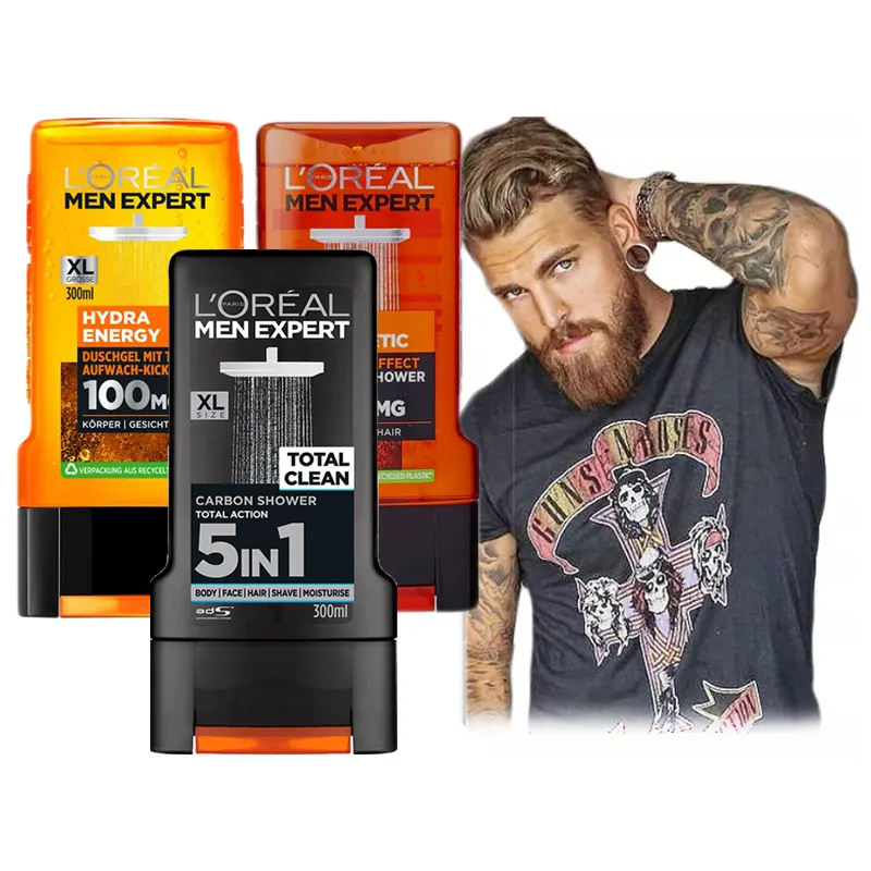 LOREAL żele pod prysznic dla mężczyzn ZESTAW XL 3 sztuki ⭐ Laroxy.pl
