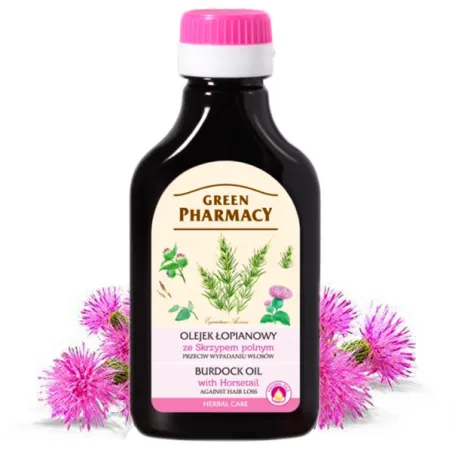 Green Pharmacy olejek łopianowy ze skrzypem polnym na wypadanie włosów 100ml