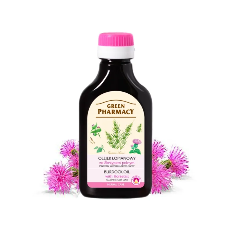 Green Pharmacy olejek łopianowy ze skrzypem polnym na wypadanie włosów 100ml