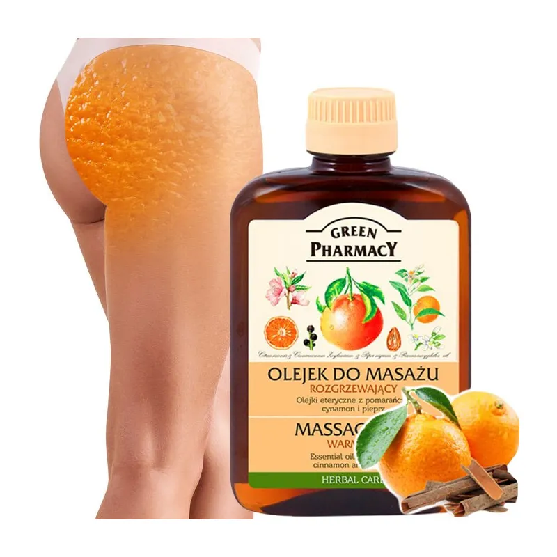 Olejek do masażu rozgrzewający  pomarańcza, cynamon, pieprz Green Pharmacy 200 ml