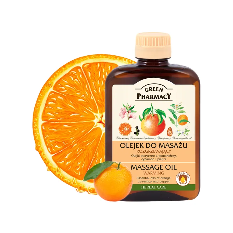 Olejek do masażu rozgrzewający pomarańcza cynamon Green Pharmacy 200 ml