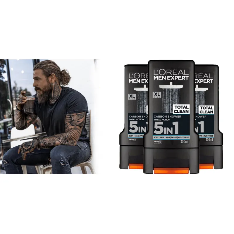 LOREAL shower gels for men KIT XL 3 pieces ⭐ Laroxy.pl