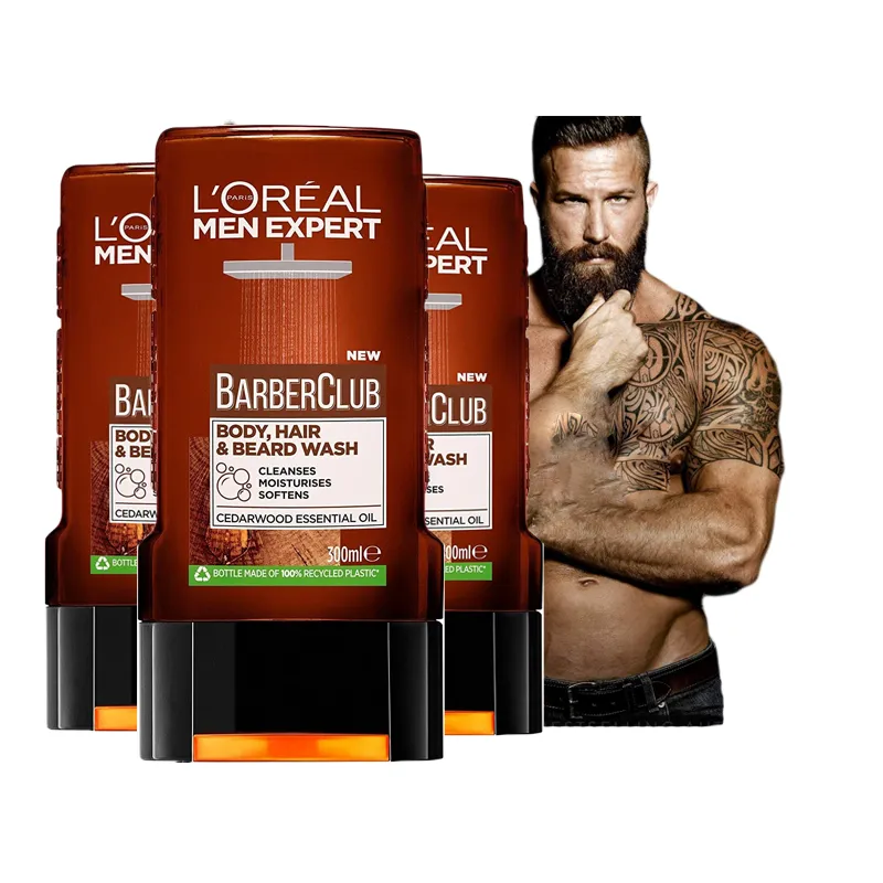 LOREAL MEN żel pod prysznic dla mężczyzn Ciało Włosy Twarz ZESTAW Barber XL 3*300ml