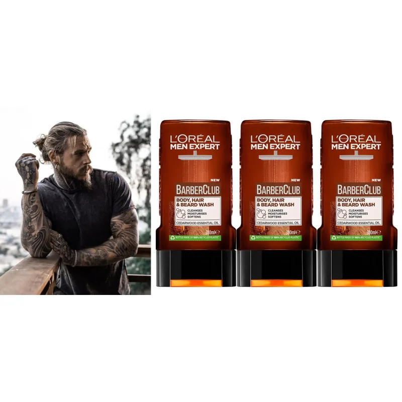 LOREAL shower gels for men KIT XL 3 pieces ⭐ Laroxy.pl