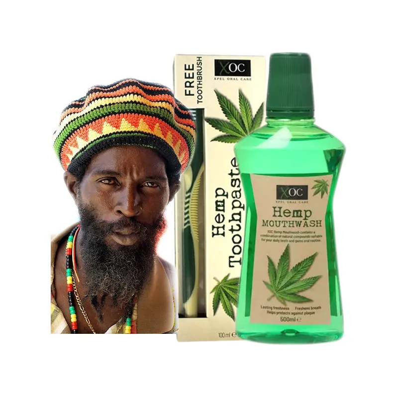 XPEL HEMP pasta do zębów konopna + szczoteczka + płyn do płukania ust z olejem konopnym ZESTAW