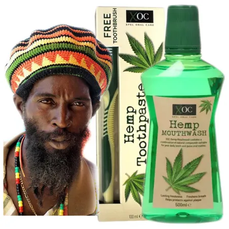 XPEL HEMP pasta do zębów konopna + szczoteczka + płyn do płukania ust z olejem konopnym ZESTAW