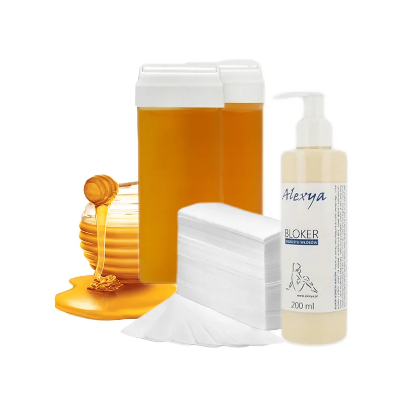 Hair removal set 2* Wax in roll + Strips + Blocker - Laroxy.pl