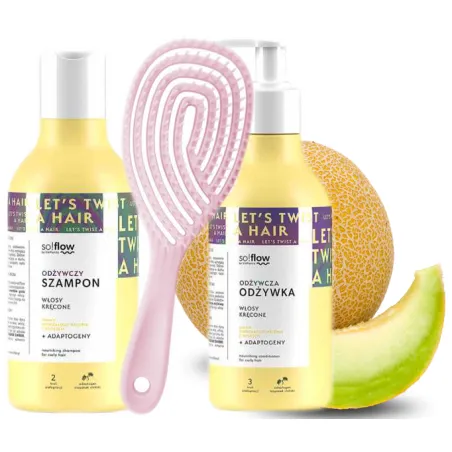 So Flow kosmetyki do włosów kręconych MANGO + SZCZOTKA Zestaw