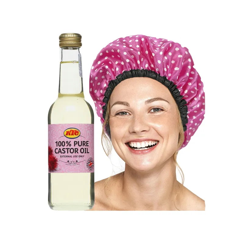 Olej rycynowy na włosy porost włosów z Indii 250ml + CZEPEK do zabiegu zestaw