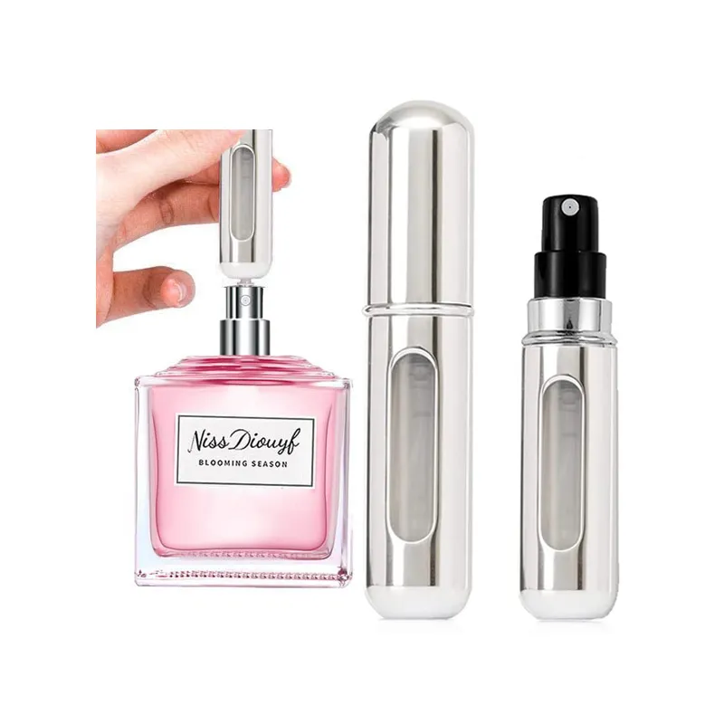 Mini atomizer do perfum - podróżny atomizer srebrny