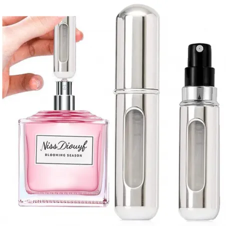 Mini atomizer do perfum - podróżny atomizer srebrny