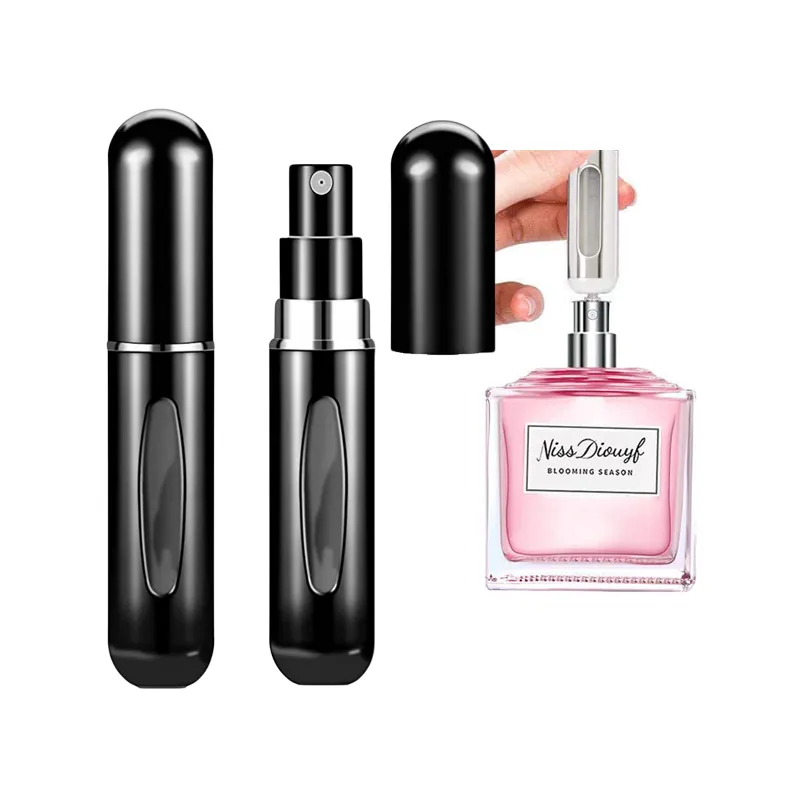 Podróżny atomizer perfum wielokrotnego napełniania czarny 5ml