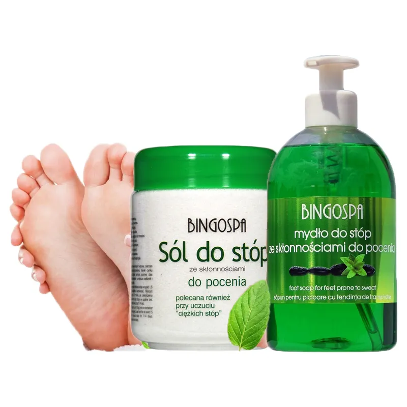 Preparat na pocenie się stóp Sól + Mydło zestaw BingoSpa ❤️ Laroxy.pl
