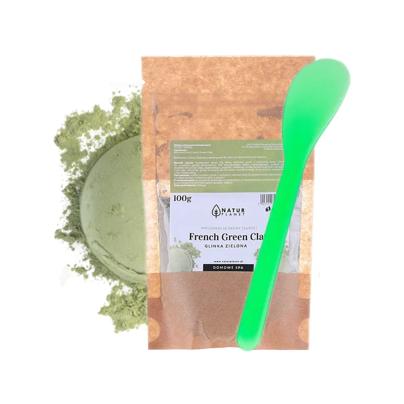 Green clay for acne + spatula for application - Laroxy.pl