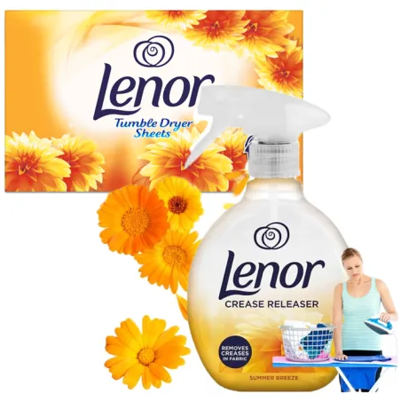 Lenor Żelazko w sprayu płynie do prasowania + Chusteczki zapachowe do suszarki