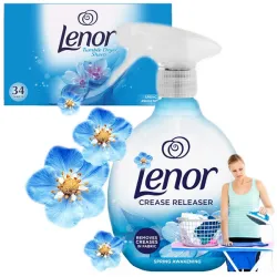 Lenor Żelazko w sprayu płynie do prasowania + Chusteczki zapachowe do suszarki ZESTAW wiosenny