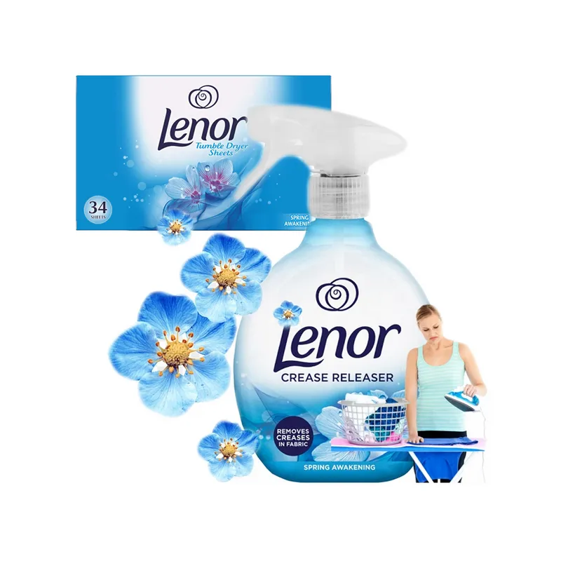 Lenor Żelazko w sprayu płynie do prasowania + Chusteczki zapachowe do suszarki ZESTAW wiosenny