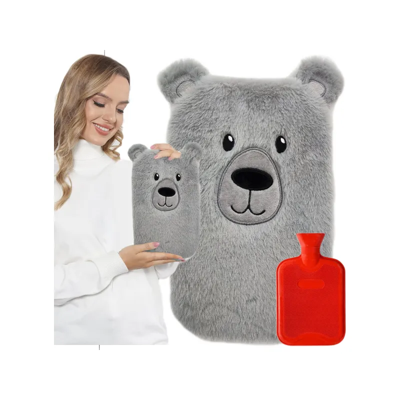 Termofor w pokrowcu futerku pluszowy gumowy MIŚ BEZPIECZNY ❤️ Laroxy