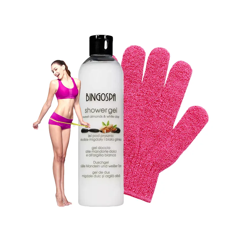 BingoSpa żel pod prysznic antycellulitowy na cellulit ujędrniający + rękawica do masażu zestaw