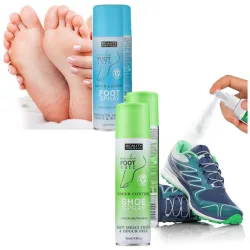 Na śmierdzące stopy nogi spray na pocenie nóg stóp + dezodorant do butów 2*150ml zestaw