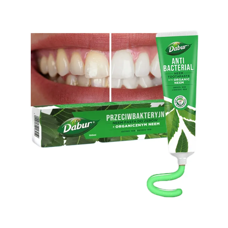 Dabur pasta do zębów antybakteryjna antygrzybiczna NEEM bez fluoru z Indii 100ml