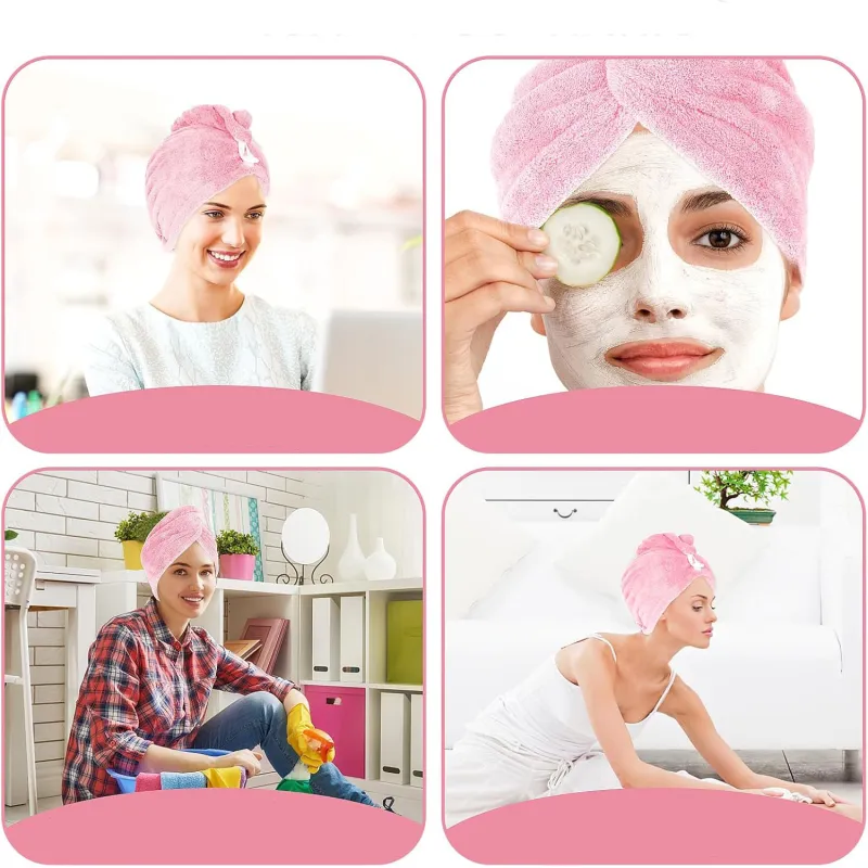 Ręcznik Turban do suszenia włosów z mikrofibry szybkoschnący ❤️ LAROXY