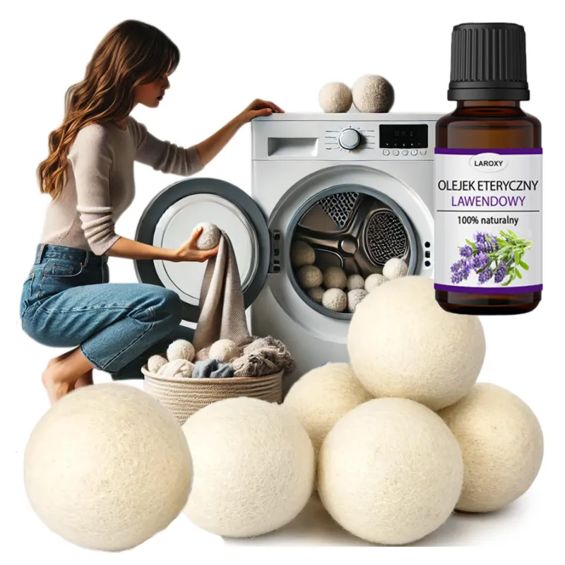 Woolen Dryer Balls 6 pieces LARGE + Oil ❤️ Laroxy.pl