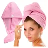 Ręcznik Turban do suszenia włosów z mikrofibry gruby szybkoschnący z guzikiem LAROXY