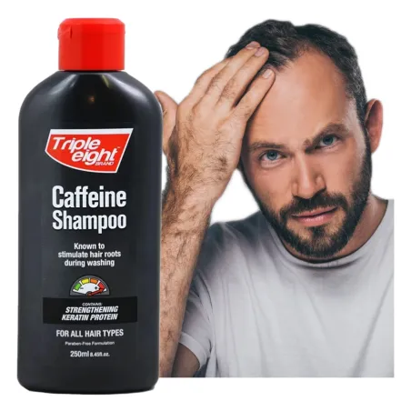 Triple Eight szampon na wypadanie włosów łysienie zakola porost włosów z KOFEINĄ z Anglii 250ml