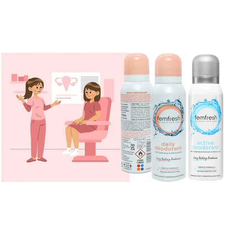 Dezodorant do higieny intymnej dla kobiet intymny Bez Alkoholu z jedwabiem spray 125 ml zestaw