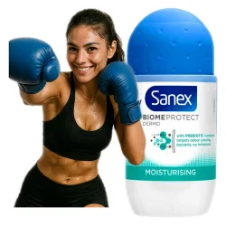Sanex antyperspirant bez aluminium bez alkoholu naturalny dezodorant z probiotykiem 48H w kulce 50ml