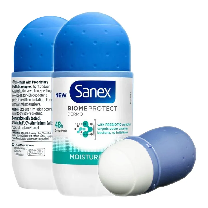 Sanex antyperspirant bez aluminium bez alkoholu naturalny dezodorant z probiotykiem 48H w kulce 50ml