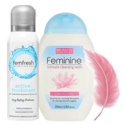 Femfresh dezodorant do higieny intymnej dla kobiet intymny BEZ ALKOHOLU spray + Żel do higieny intymnej
