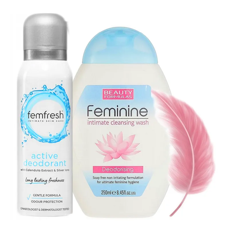 Femfresh dezodorant do higieny intymnej dla kobiet intymny BEZ ALKOHOLU spray + Żel do higieny intymnej