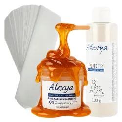 Hair removal sugar paste + Powder + Strips set LESS PAIN ❤️ Laroxy.pl
