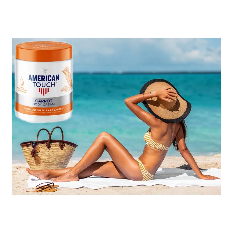 American touch Mocno nawilżający balsam do ciała po opalaniu szybko wchłaniający się z karotenem 500ml
