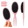 Boar bristle curly hair brush to define curls ❤️Laroxy