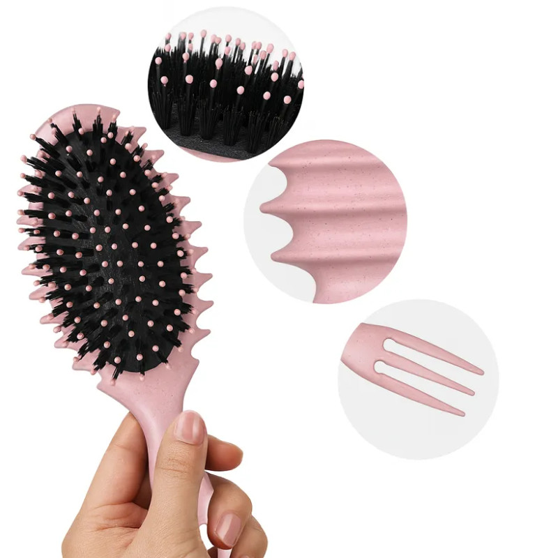 Boar bristle curly hair brush to define curls ❤️Laroxy
