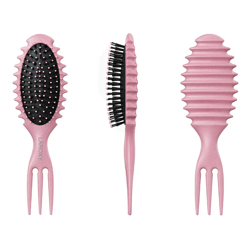 Boar bristle curly hair brush to define curls ❤️Laroxy