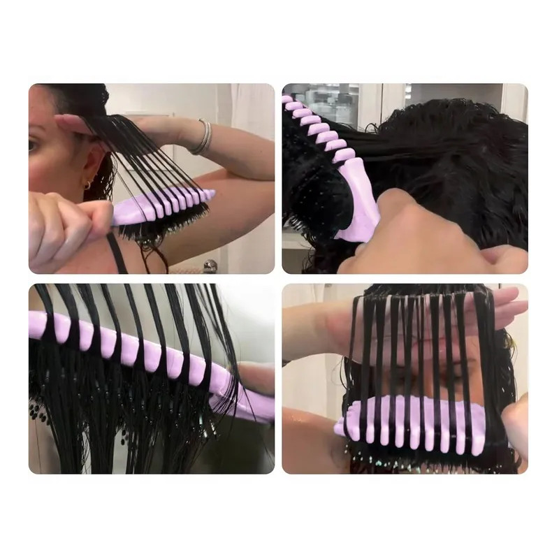 Wet curly hair brush defining curls waves ❤️ Laroxy