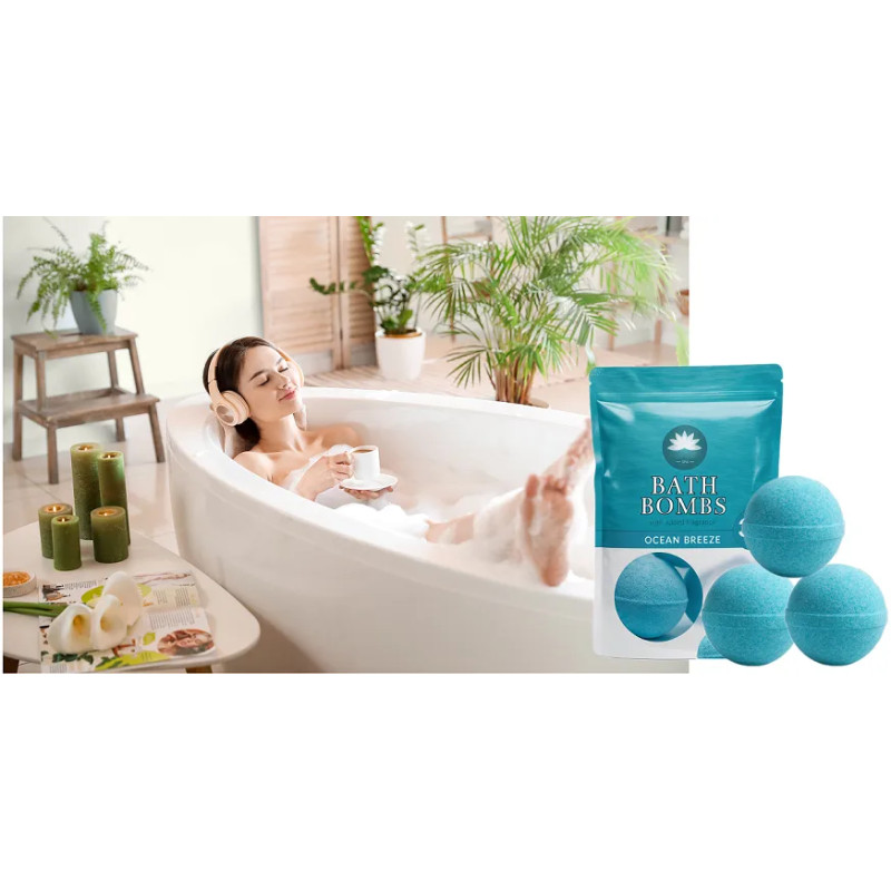 Sparkling blue bath balls holiday gift set ❤️ Laroxy